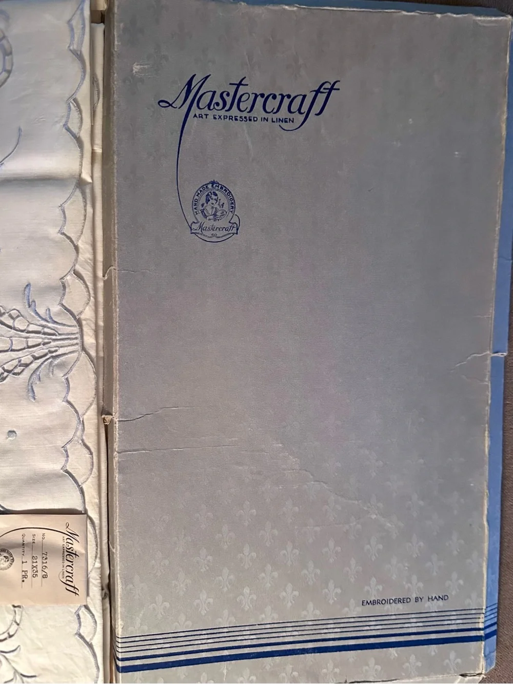 Embroidered by hand vintage pillowcases by Mastercraft